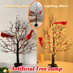 Gizmend Lighted Mini Birch Tree Light – LED Cardinals Christmas Tree Decoration
