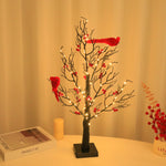 Gizmend Lighted Mini Birch Tree Light – LED Cardinals Christmas Tree Decoration