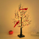 Gizmend Lighted Mini Birch Tree Light – LED Cardinals Christmas Tree Decoration