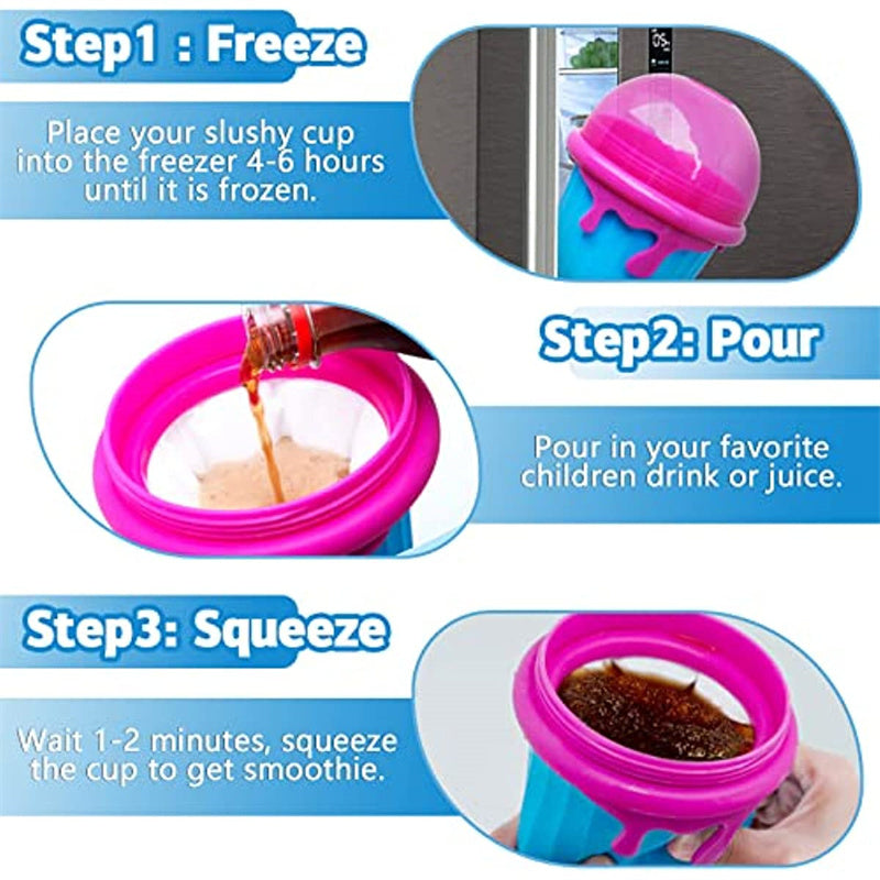 Gizmend 500ml Large Capacity Slushy Cup – Quick-Freeze Magic Smoothie & Ice Cream Maker