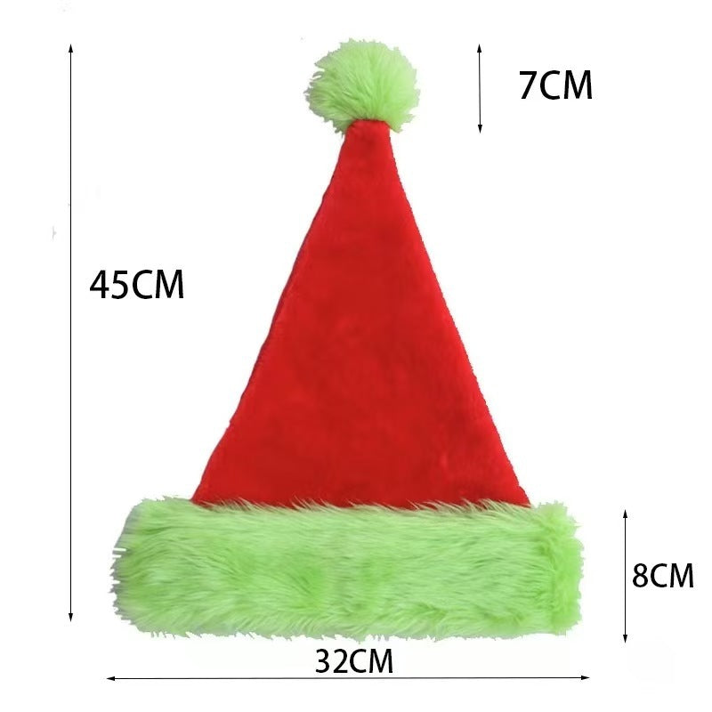 Gizmend Plush Santa Hat – Velvet Christmas Hat with Thick Plush Lining for Holiday Parties