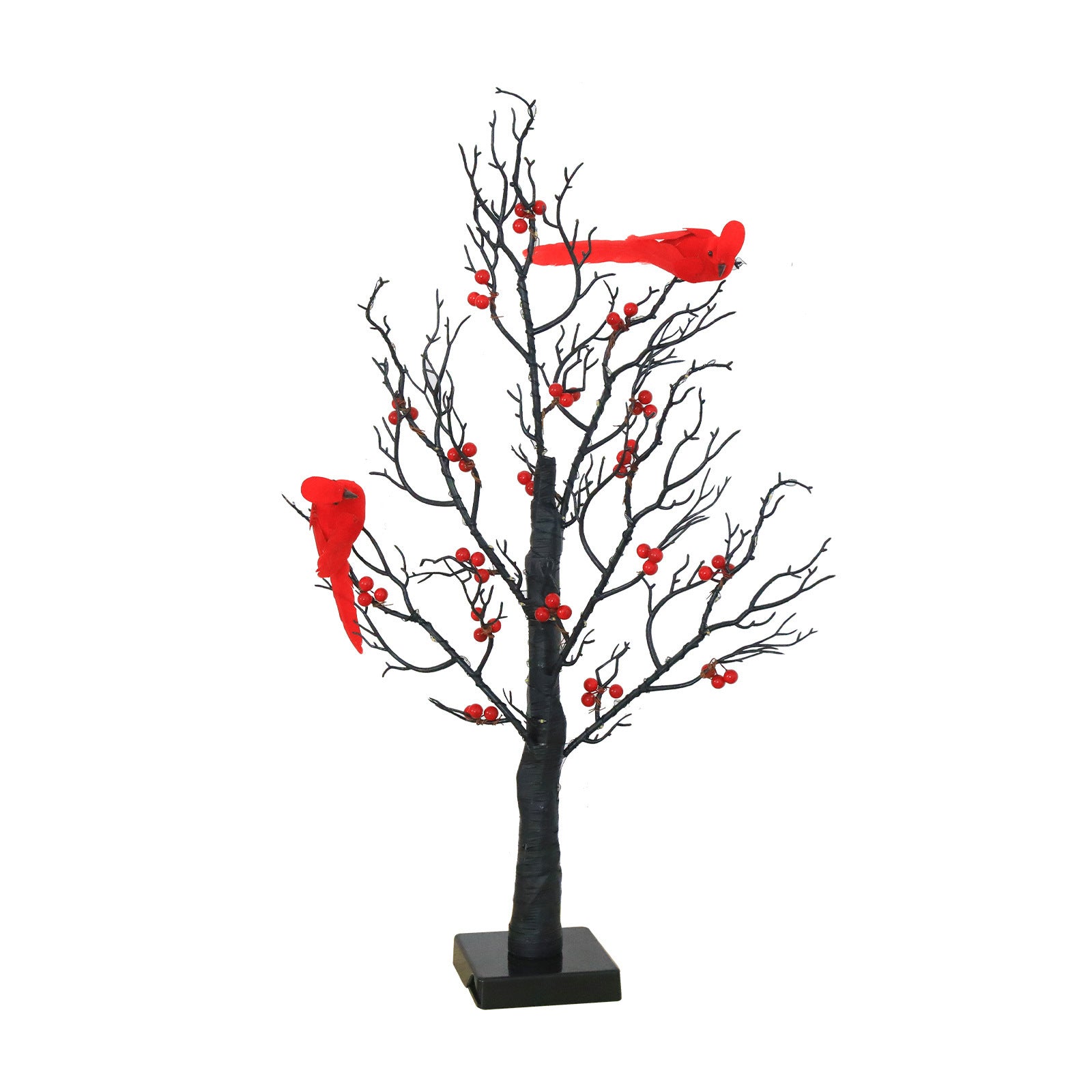 Gizmend Lighted Mini Birch Tree Light – LED Cardinals Christmas Tree Decoration